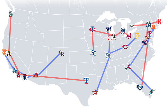 Major League Baseball: the American League Central- Map and Chart. «