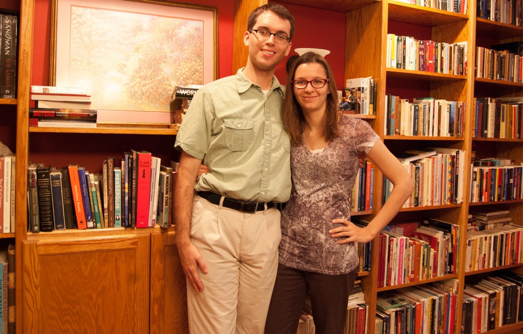 Allison and I in front of her library in West Monroe, La.