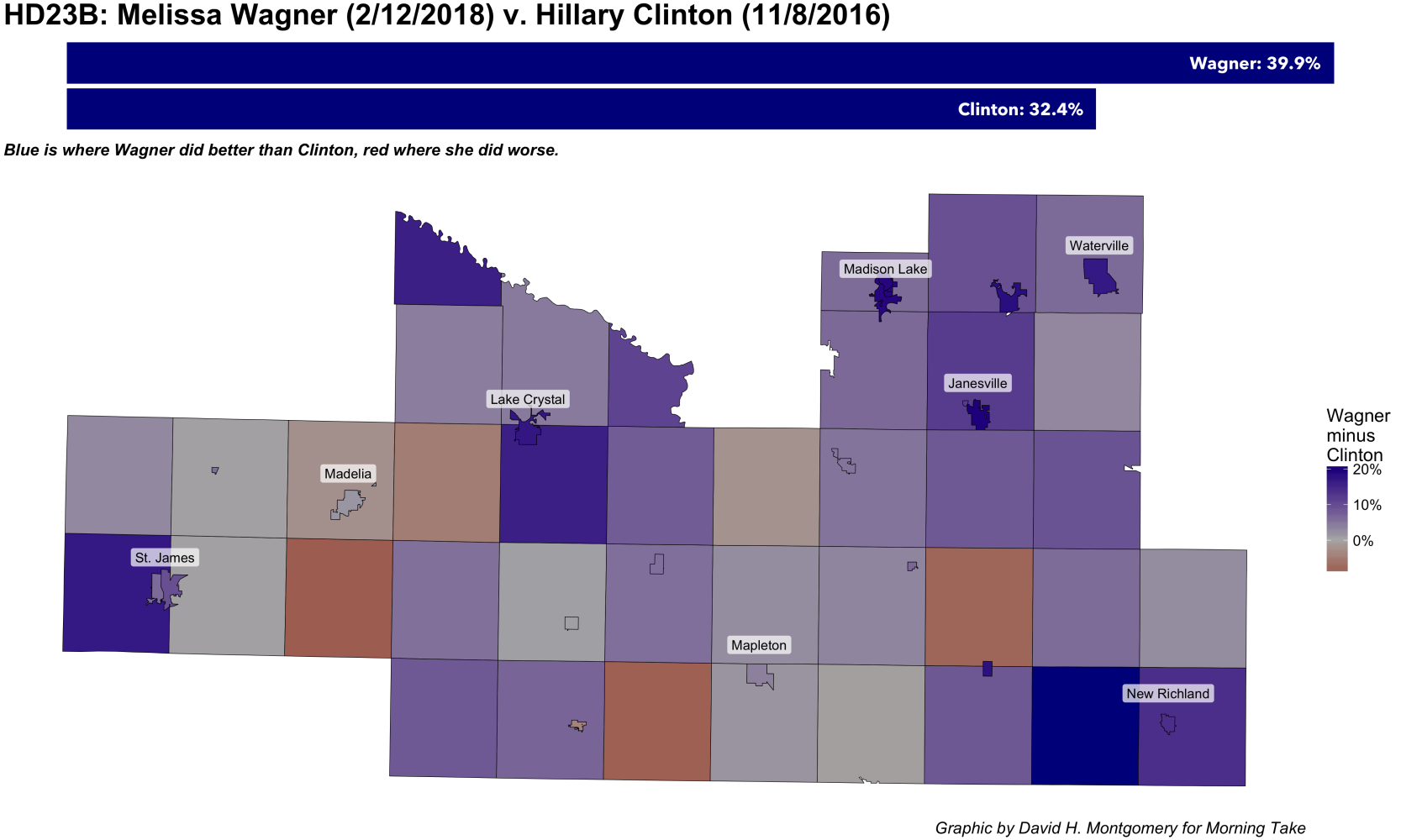 HD23B vs. Clinton share