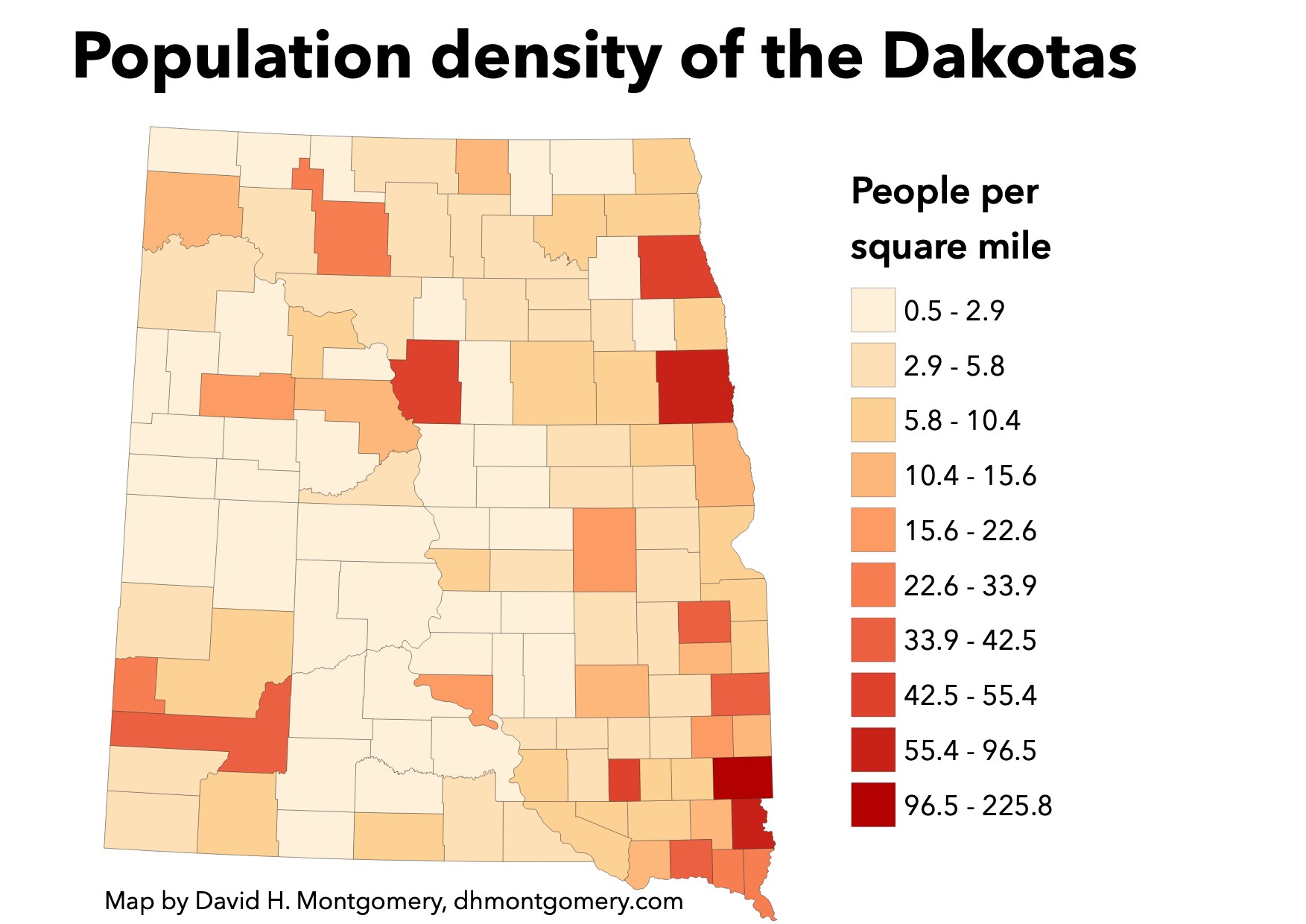 North Dakota Population Density Map States Of America Map States Of
