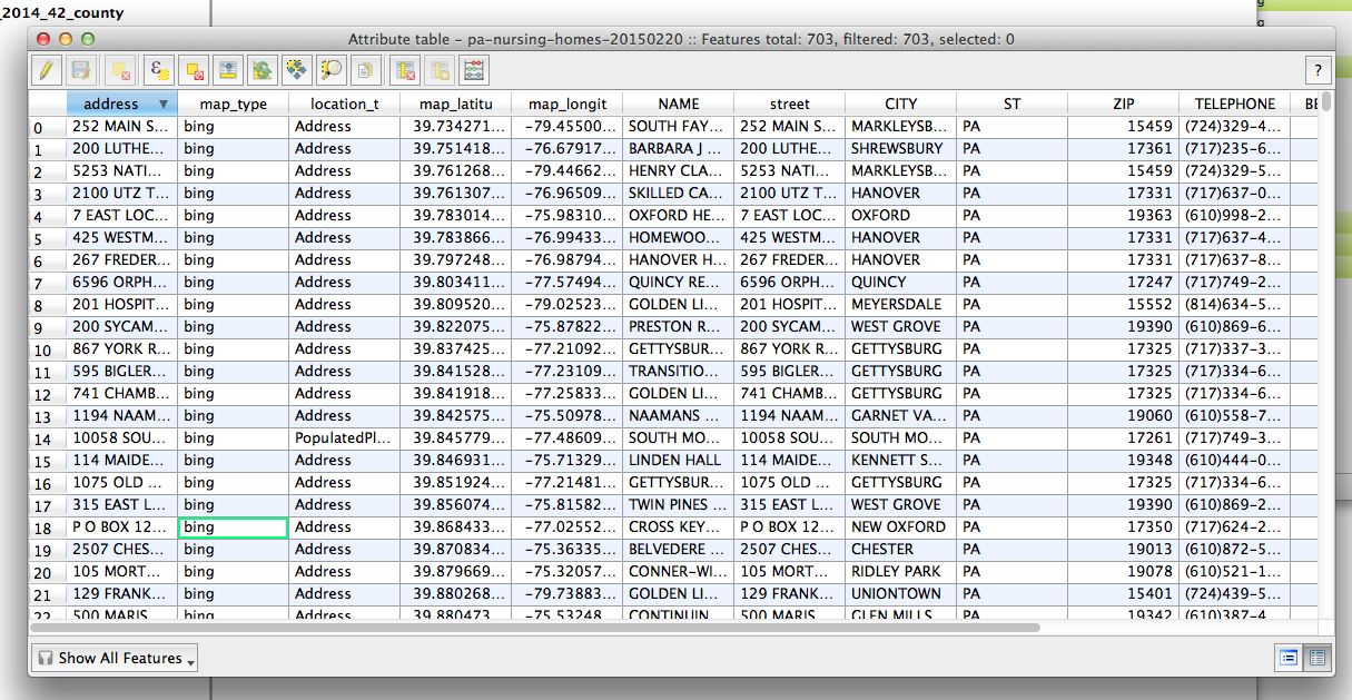 attribute table screenshot